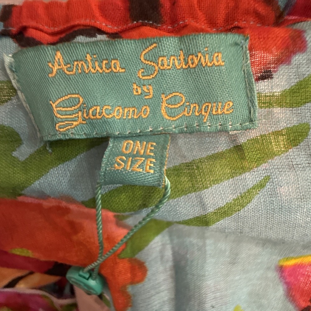 NWT Antica Sartoria Giacomo Cinque Frida Kahlo Boho Maxi Dress Halter Open Back - Picture 7 of 9